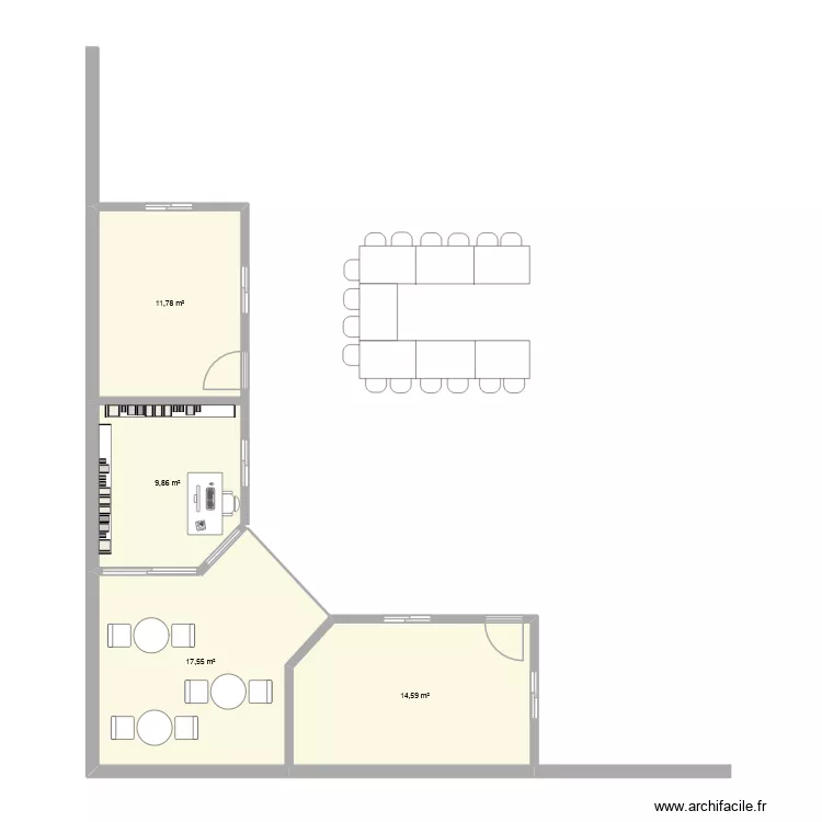 mediatheque. Plan de 4 Pièces et 54 m² mediatheque. Plan de 4 Pièces et 54 m²