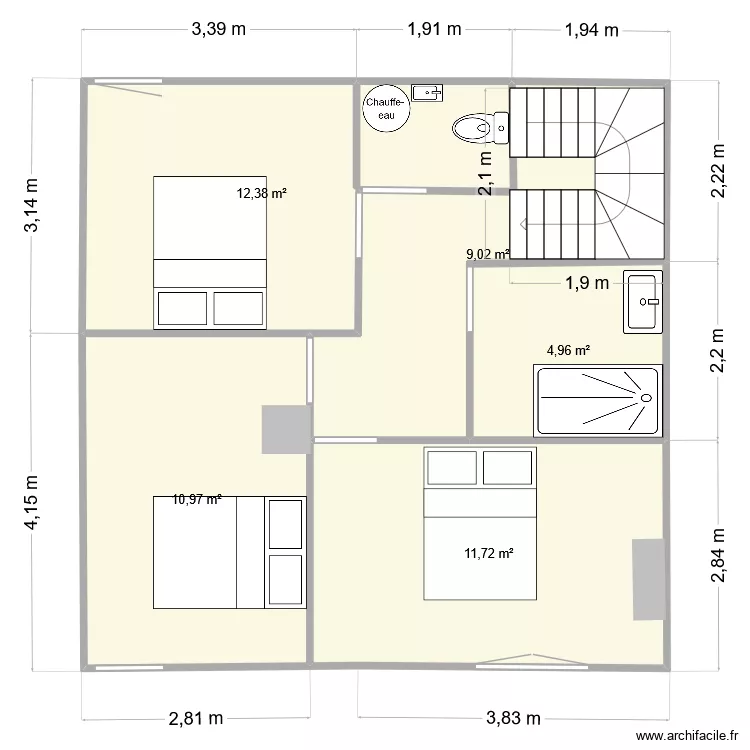 numéro 5. Plan de 5 pièces et 49 m² numéro 5. Plan de 5 pièces et 49 m²
