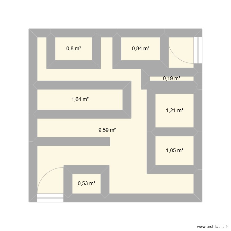 lombart. Plan de 8 pièces et 16 m2