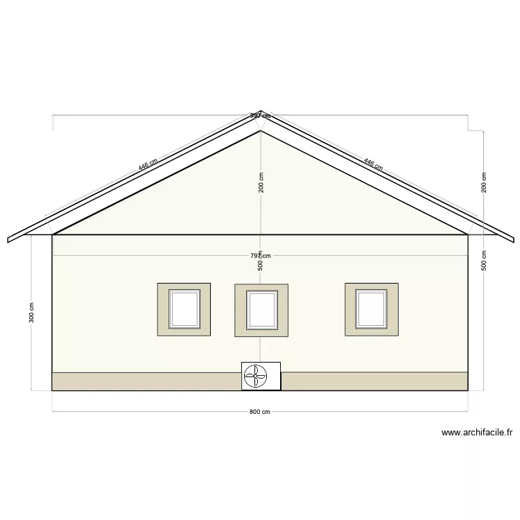 facade arrière. Plan de facade arrière. Plan de