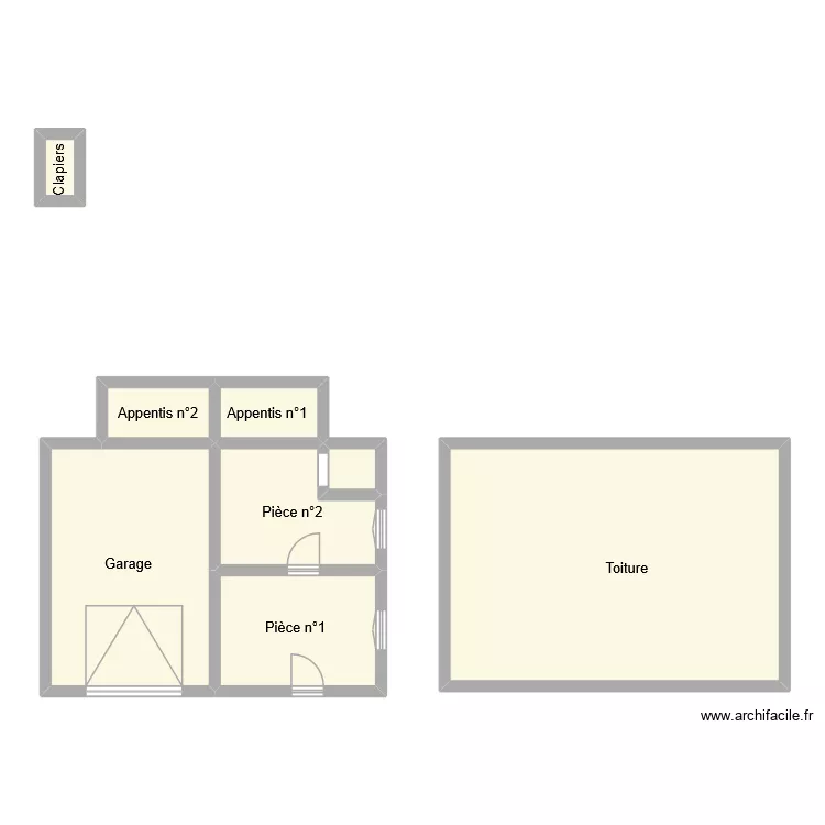 fougeres garage. Plan de 8  et 100 m²