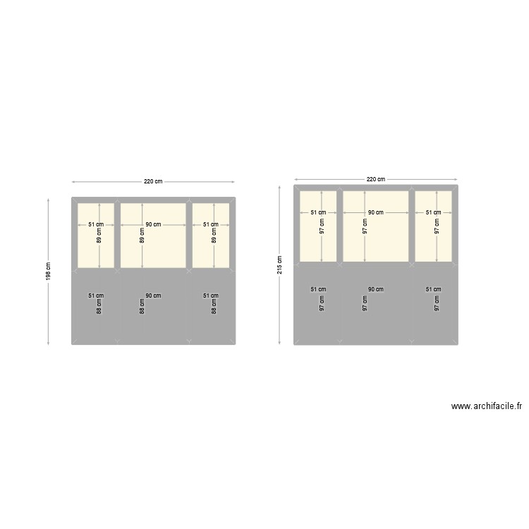 Portes de garage 50-50. Plan de 12 pièces et 7 m2