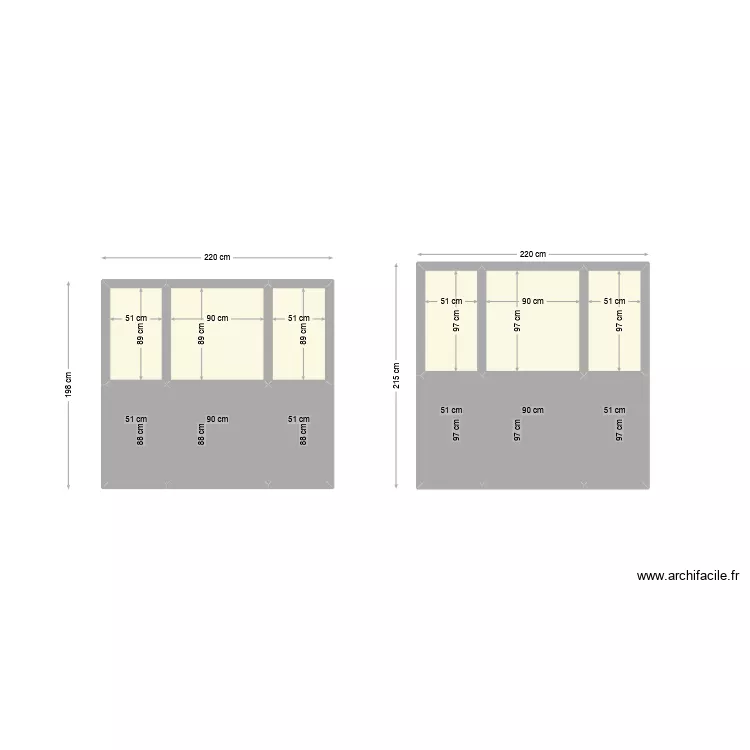 Portes de garage 50-50. Plan de 