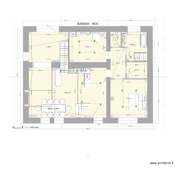 BANNAY rdc élec test. Plan de 0 pièce et 0 m2