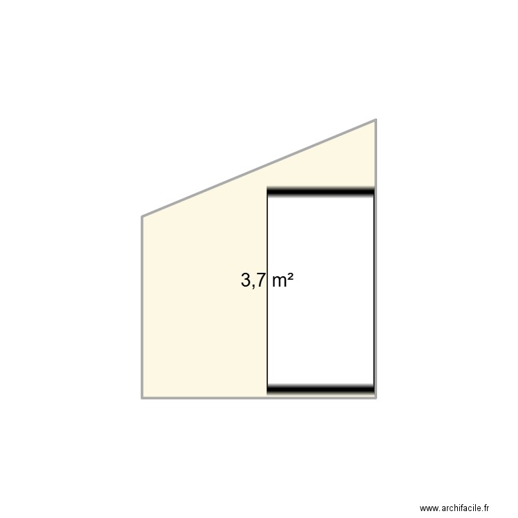 frigo. Plan de 1 pièce et 4 m2