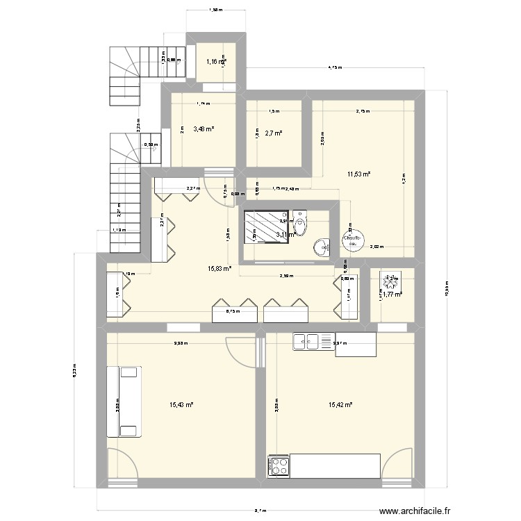 Appart 1er. Plan de 0 pièce et 0 m2