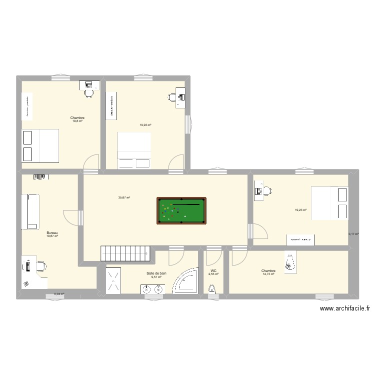 plan warluis etage 1ER edition. Plan de 10 pièces et 141 m2