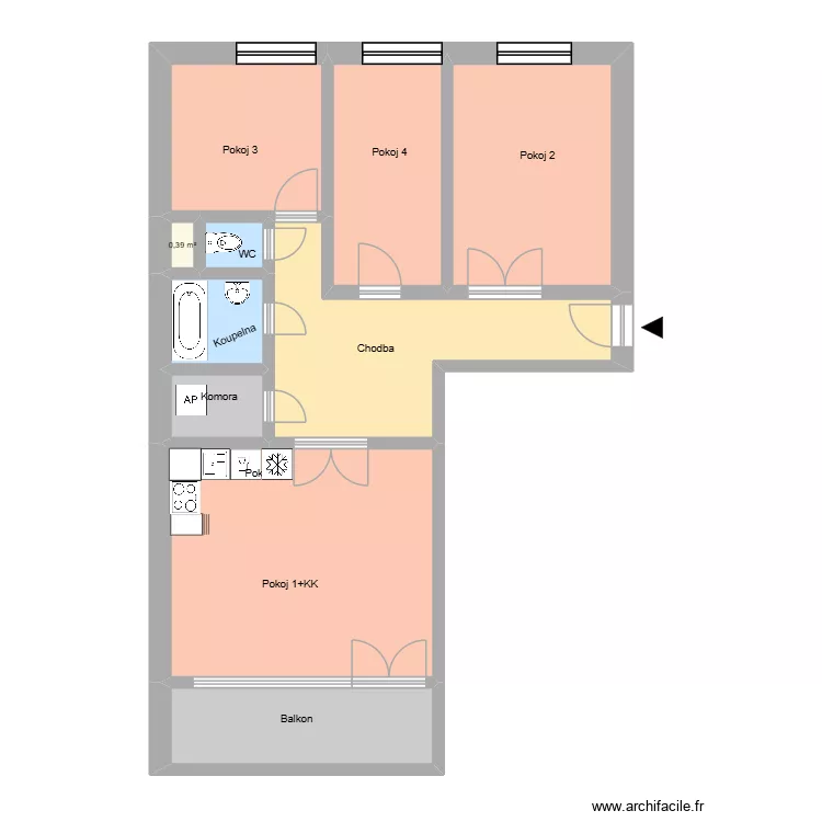 Růžov&yacute; pahorek 313 byt 9. Plan de 14  et 199 m²