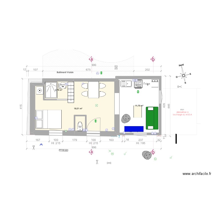 202401-maison - v3. Plan de 3 pièces et 33 m2