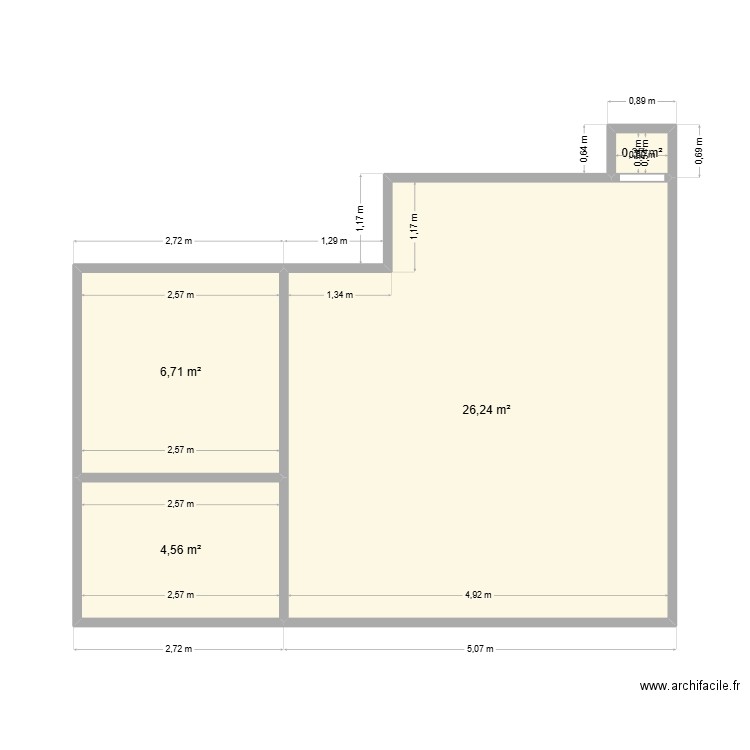 Stains Appt 05. Plan de 4 pièces et 38 m2