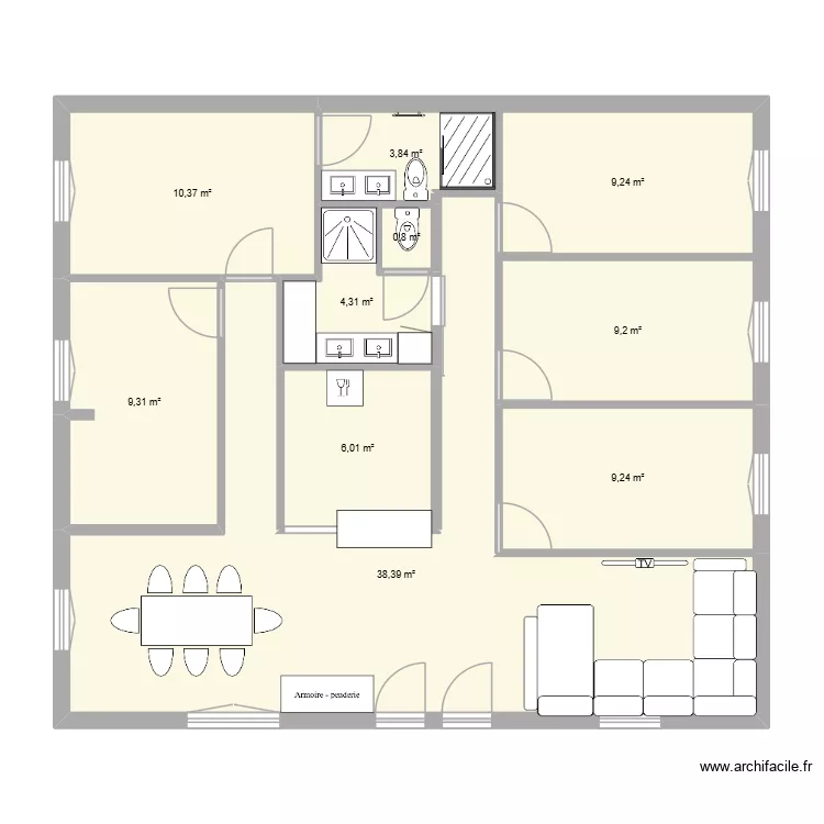 appart sk4. Plan de 10  et 101 m²