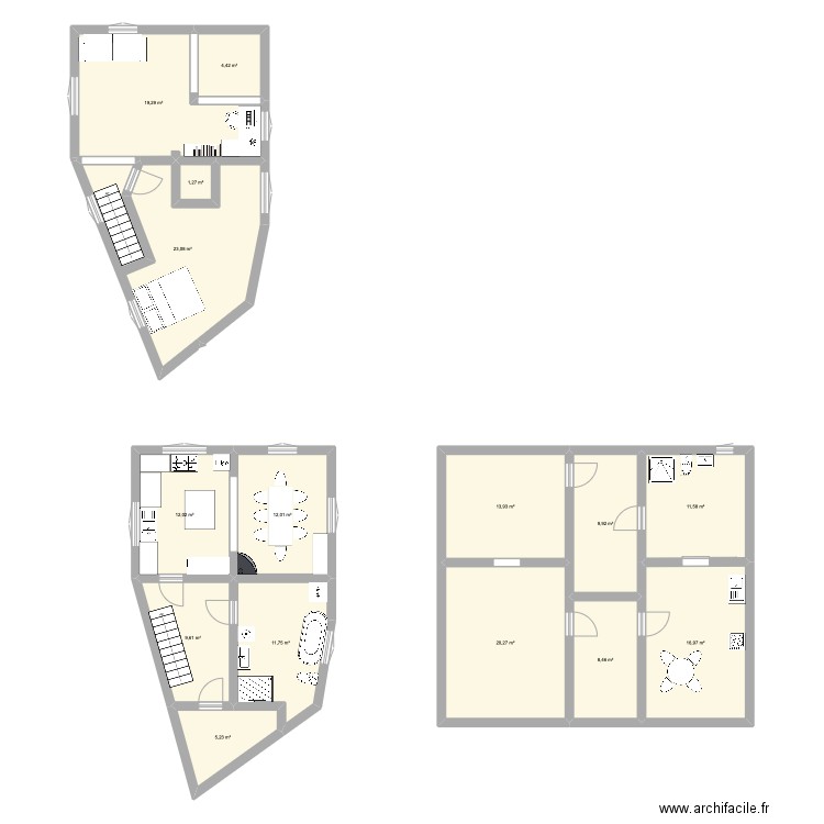 PLAN 3. Plan de 15 pièces et 180 m2