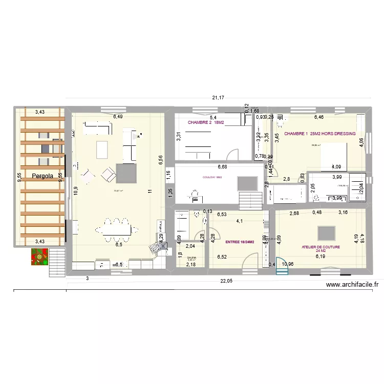 GRANGE RENOVATION JUIN 2025. Plan de 11  et 252 m²
