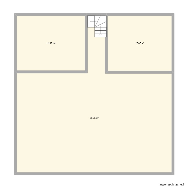 Plan de 1 piece. Plan de 3 pièces et 114 m2