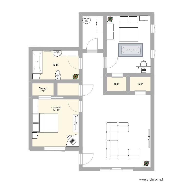 sous-sol. Plan de 5 pièces et 25 m2