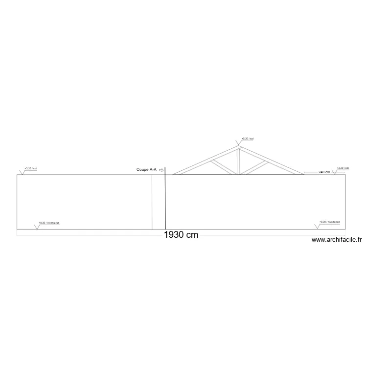facade mitoyenne coupé. Plan de facade mitoyenne coupé. Plan de