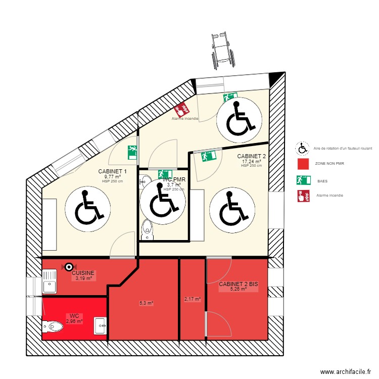 ORIGAMI plan v3. Plan de 8 pièces et 50 m2