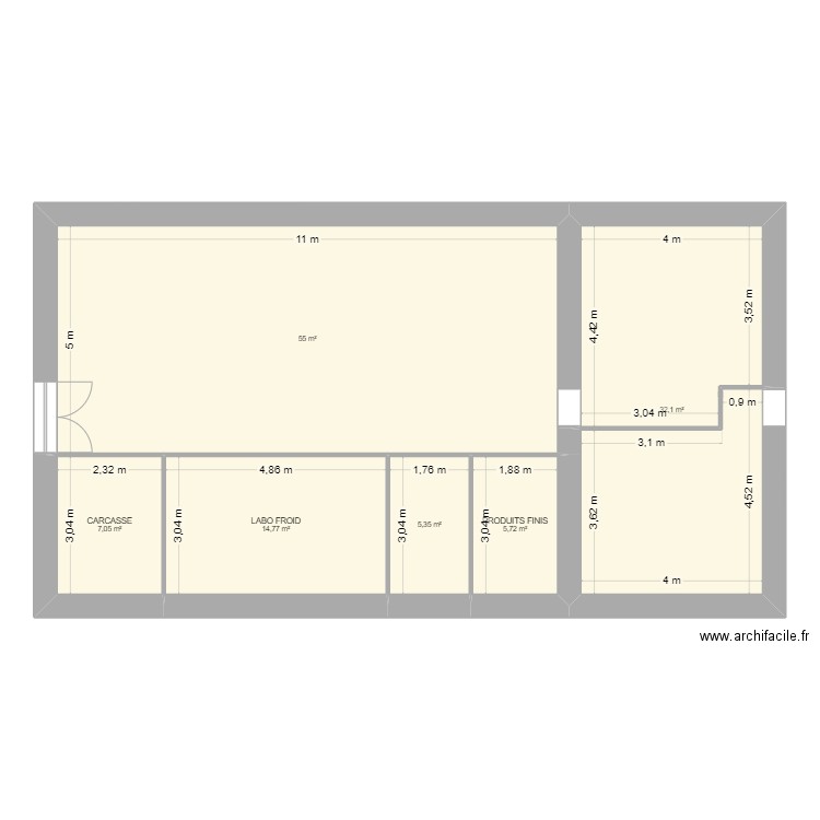 froid nord. Plan de 6 pièces et 120 m2
