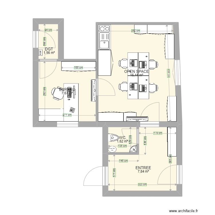 NEWCO Nancy. Plan de 5 pièces et 35 m2