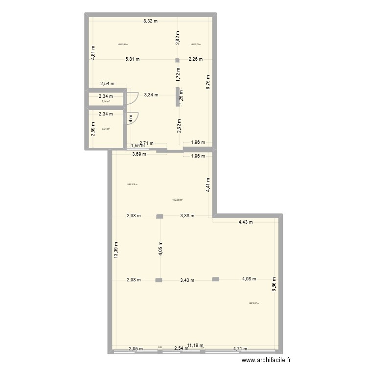 MANOSQUE 4. Plan de 3 pièces et 201 m2