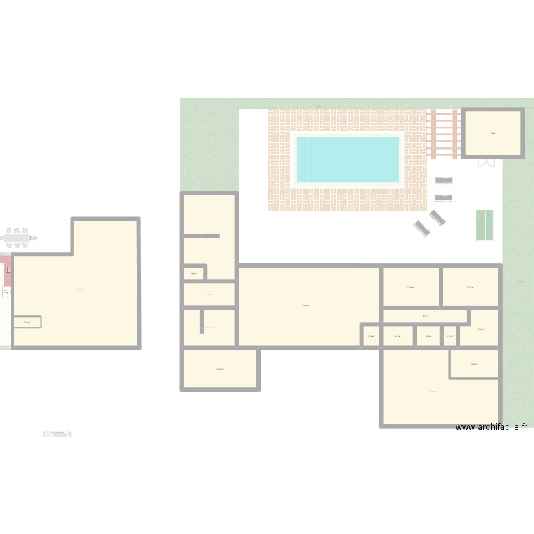 Projet maison bis. Plan de 47 pièces et 1009 m2