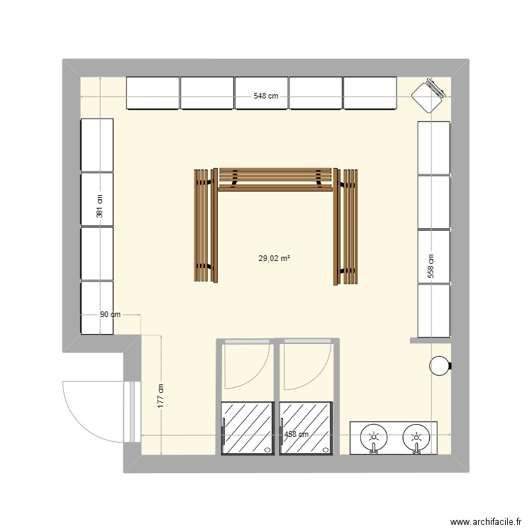 vestiaire maitrise après travaux. Plan de 0 pièce et 0 m2