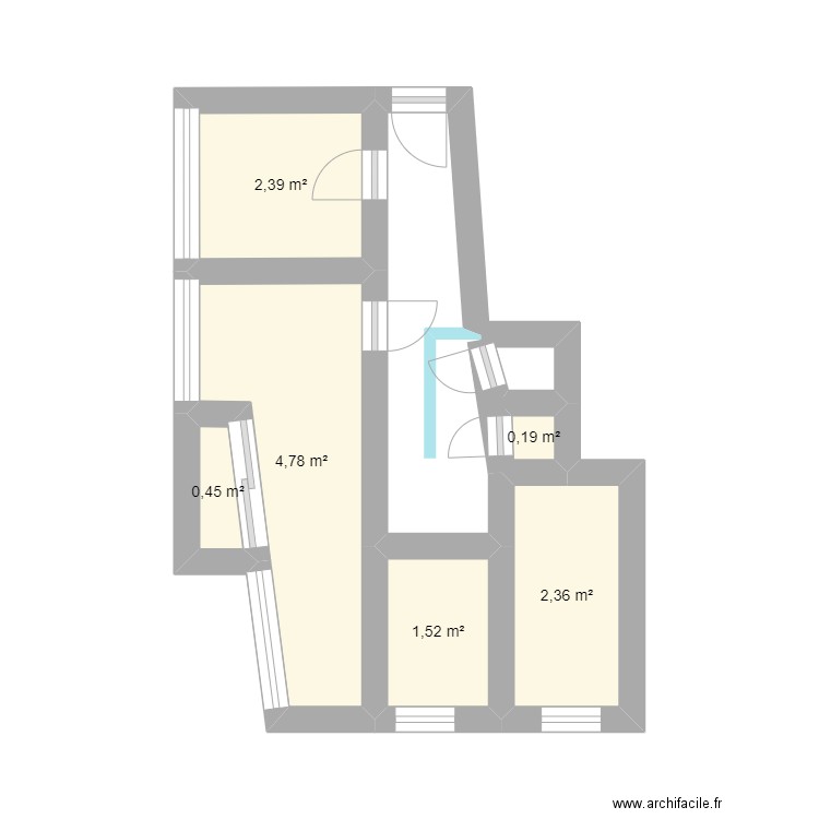 14 cp br . Plan de 6 pièces et 12 m2