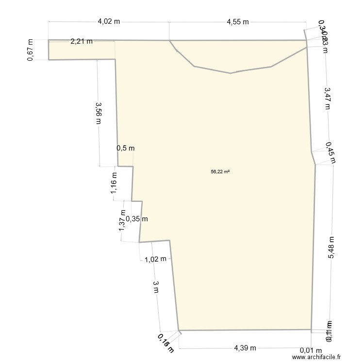 Tocabens Claira. Plan de 1 pièce et 56 m2