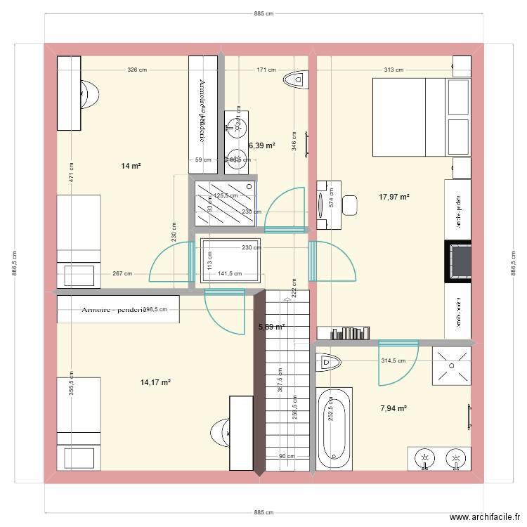 plan module 7. Plan de 6 pièces et 66 m2