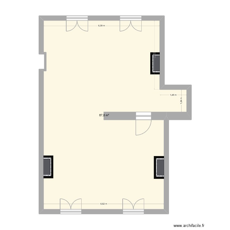 Plan appartement. Plan de 1 pièce et 68 m2