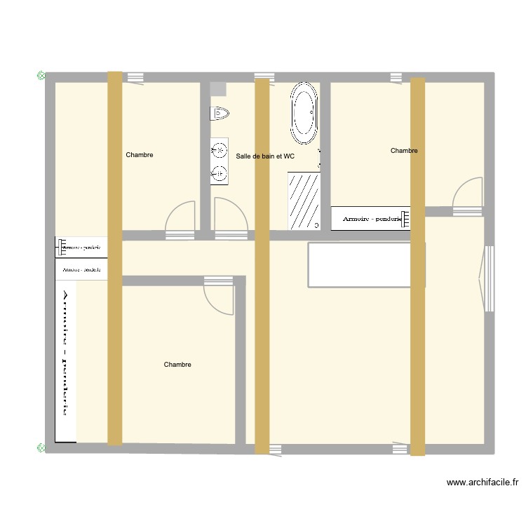 Etage distribution. Plan de 0 pièce et 0 m2