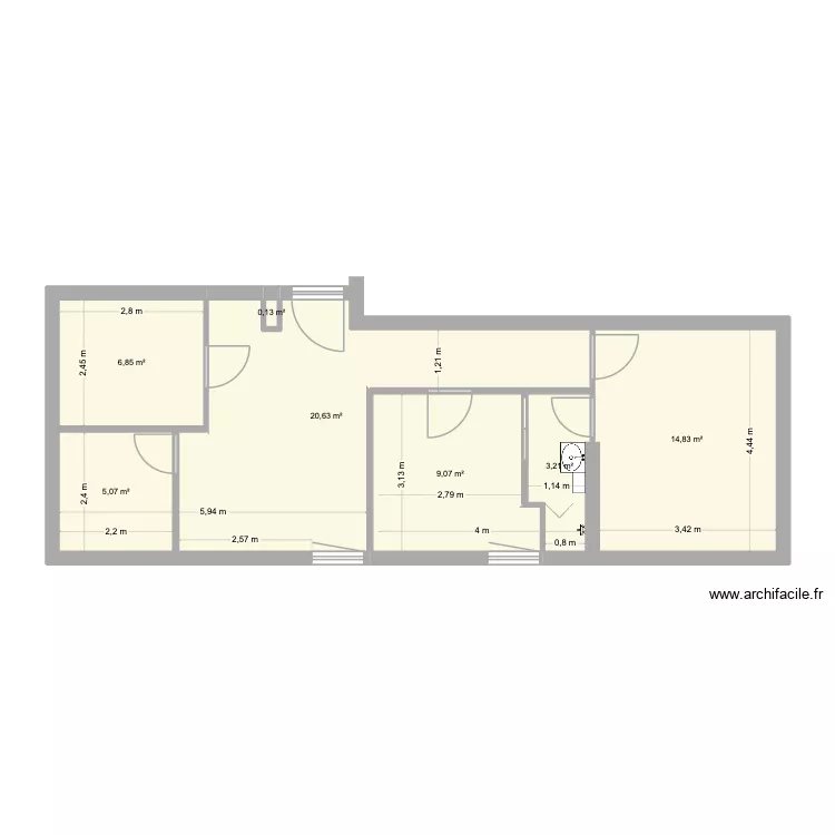 CabM&eacute;dical. Plan de 7  et 60 m²