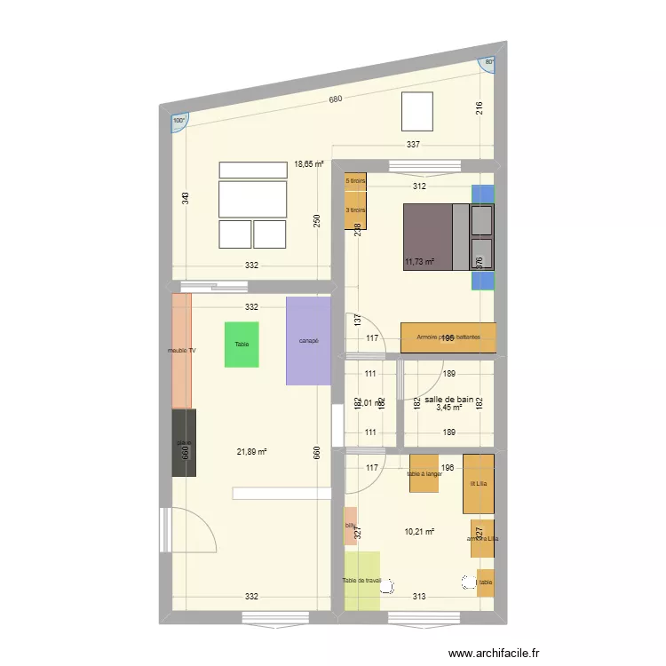 Guyane house. Plan de 