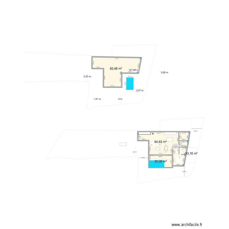 brahimpppa. Plan de 4 pièces et 206 m2
