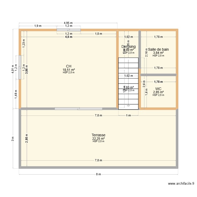 PALTON  20M² 0.3. Plan de 6 pièces et 51 m2
