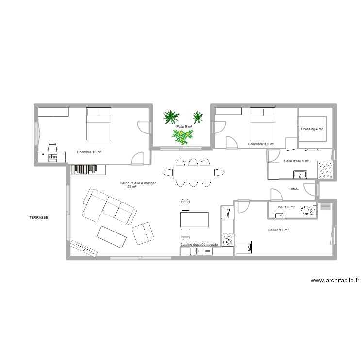 Robieu Annick. Plan de 7 pièces et 15 m2