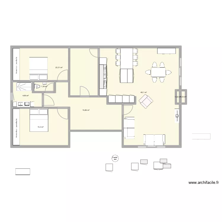 pignon essai. Plan de 8  et 110 m²