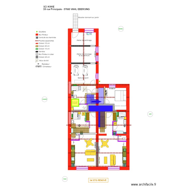 V-E_1er etg rénové. Plan de 0 pièce et 0 m2