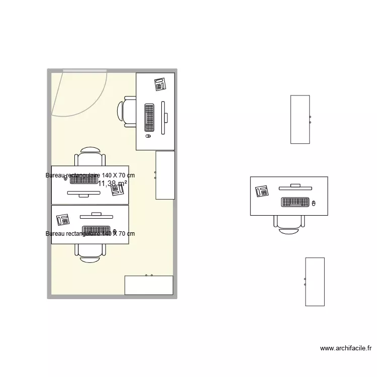 Bureau ADV. Plan de 1 Pièce et 11 m² Bureau ADV. Plan de 1 Pièce et 11 m²