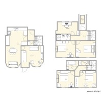 Cottage layout with bath on to floor and shower on middle floor