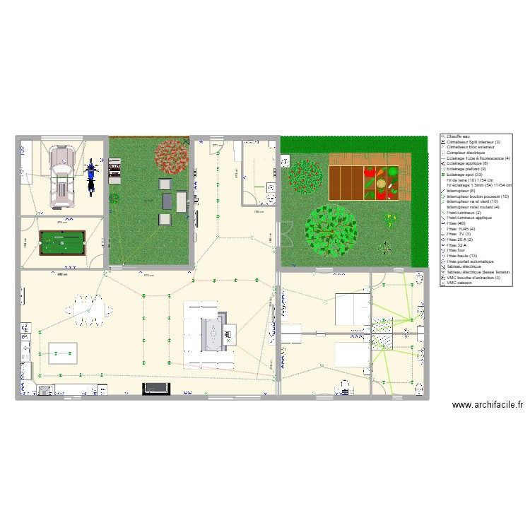 projet cap 2. Plan de 7 pièces et 228 m2