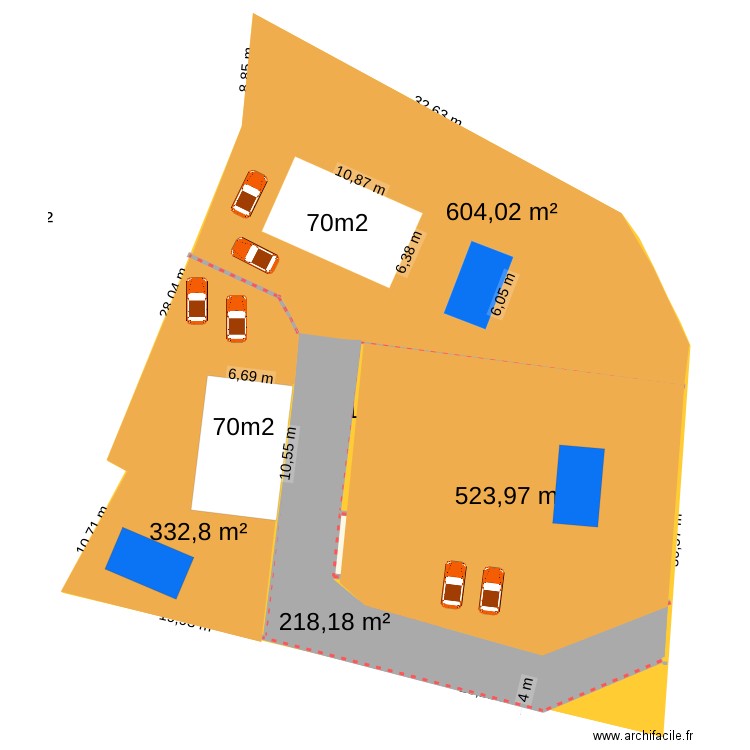 plan _recap surface. Plan de 1 pièce et 134 m2