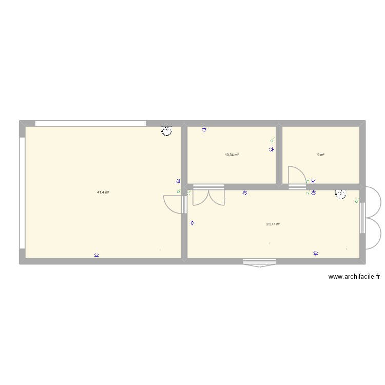 miellerie. Plan de 4 pièces et 85 m2