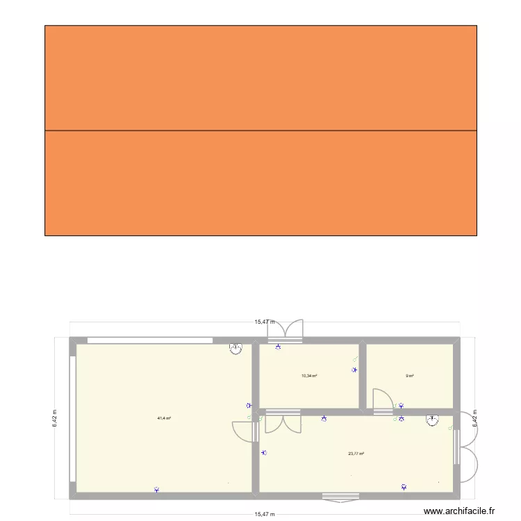 miellerie. Plan de 4  et 85 m²