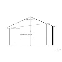 garage cote ouest existant toit 1 pans + toit maison
