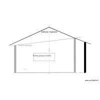 garage cote ouest existant toit 1 pans + toit maison