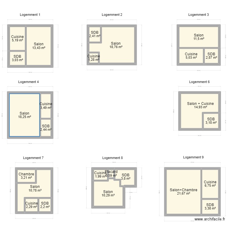 Plan Honvault Emmanuel. Plan de 25 pièces et 173 m2