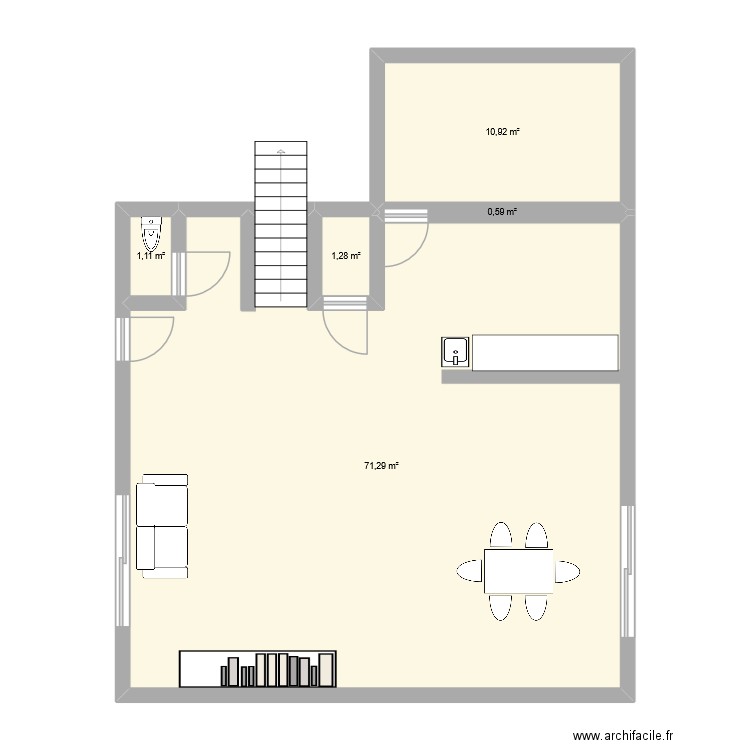 maison. Plan de 5 pièces et 85 m2