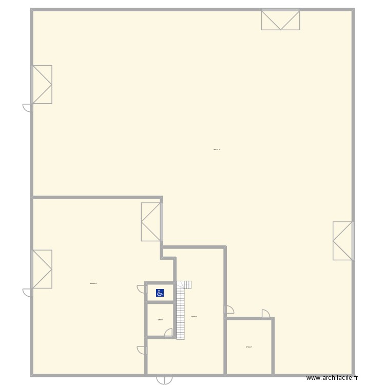 Bois d'Arcy RDC. Plan de 6 pièces et 1255 m2