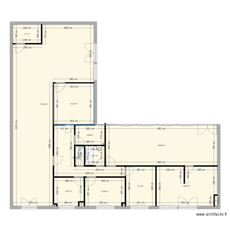 lgt concierge 2. Plan de 16 pièces et 186 m2